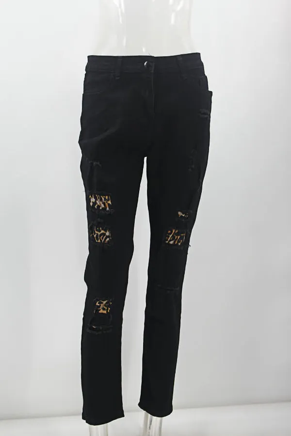 Retro Style Ripped Jeans