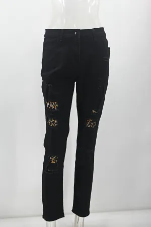 Retro Style Ripped Jeans