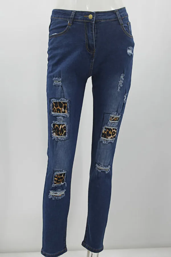 Retro Style Ripped Jeans
