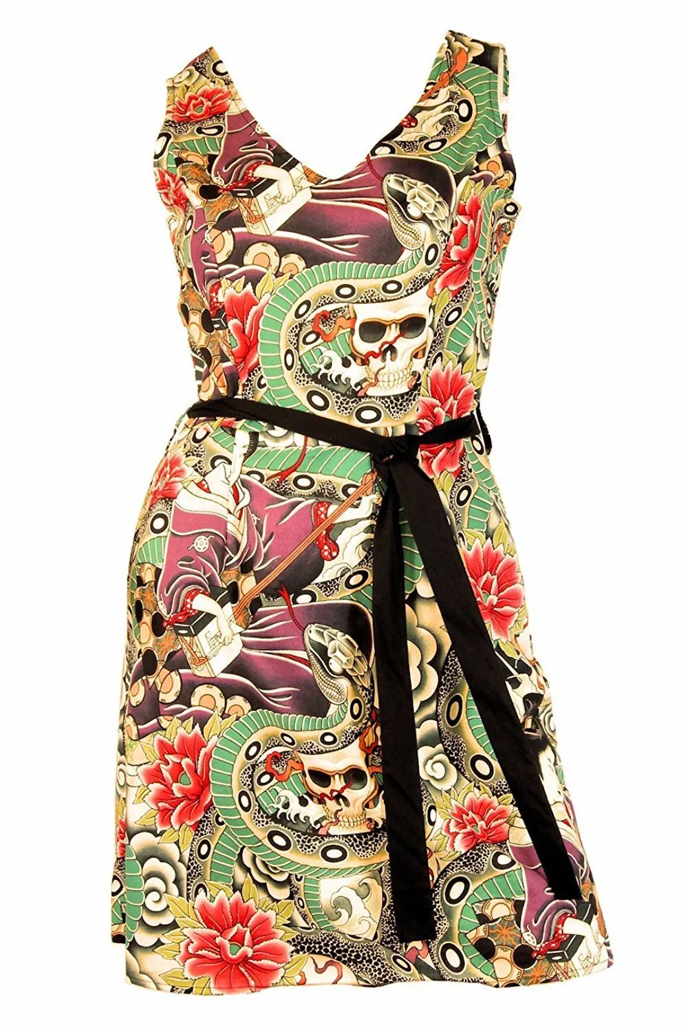 Retrolicious Fall Dress Tattoo Skull Sleeveless Retro Style