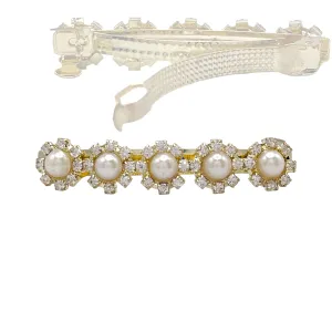 Rhinestone & Pearl Hair Barrette