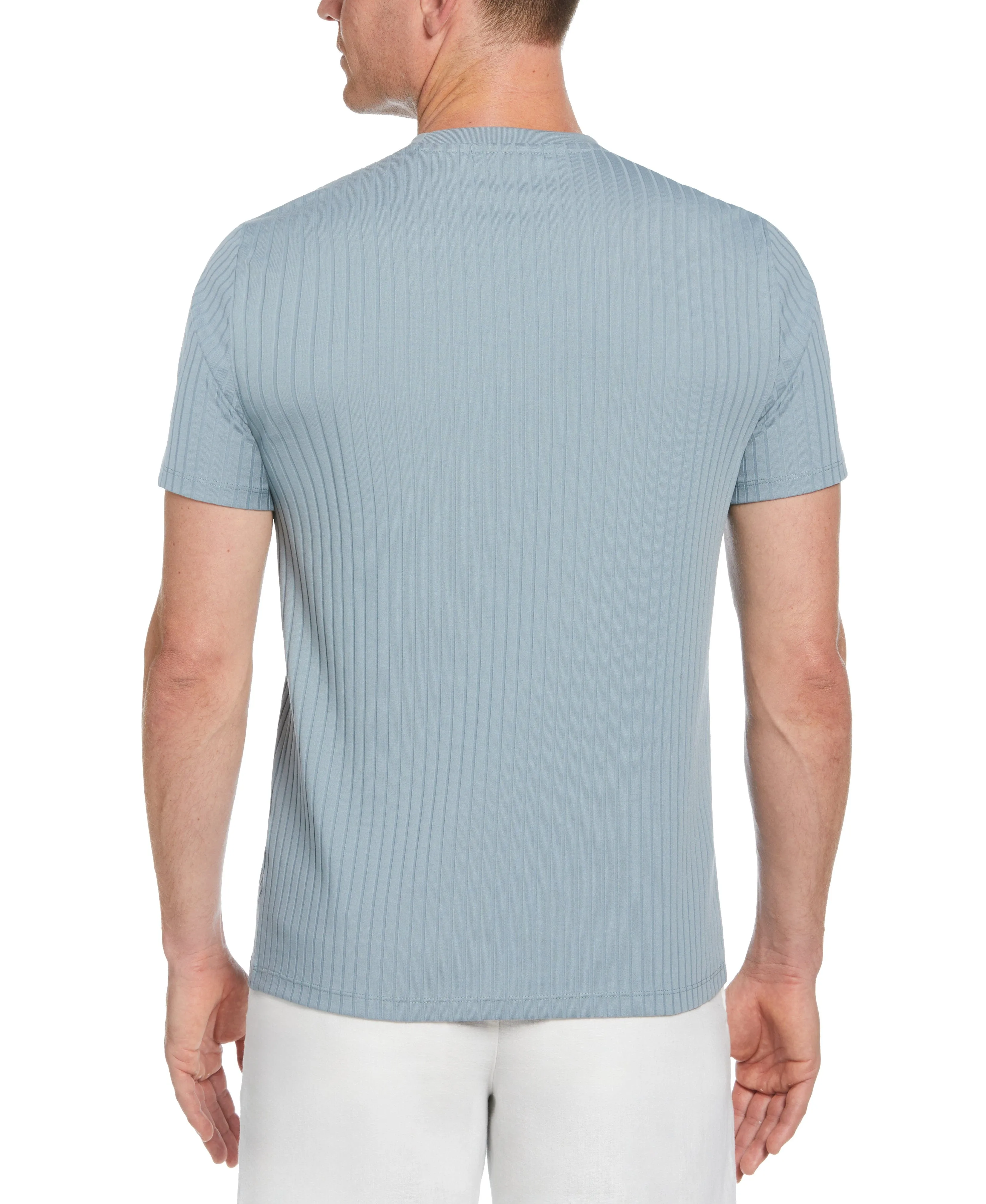 Rib Knit Crew Neck Tee