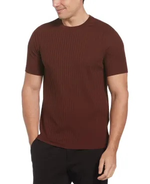 Rib Knit Crew Neck Tee