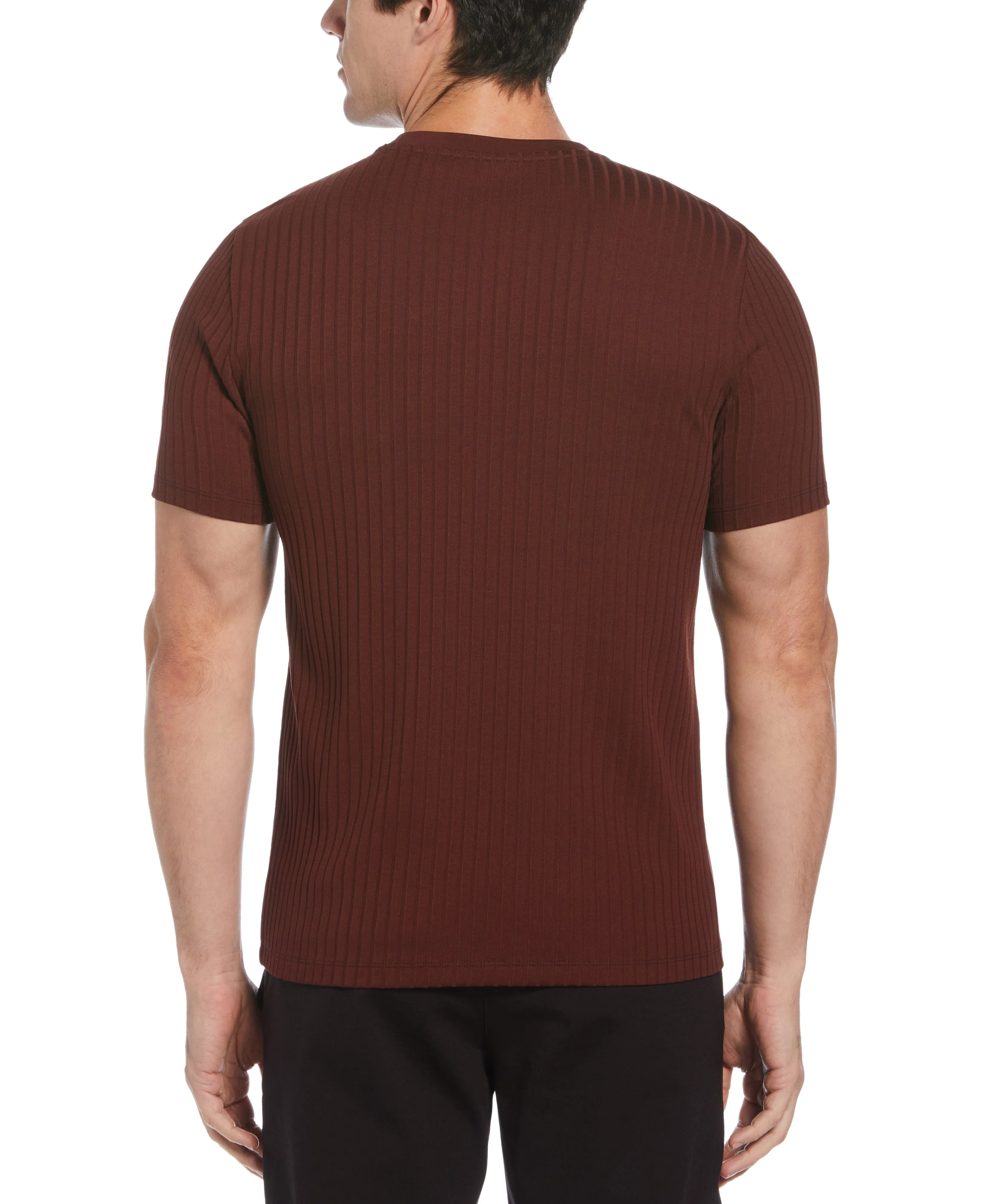 Rib Knit Crew Neck Tee