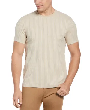 Rib Knit Crew Neck Tee