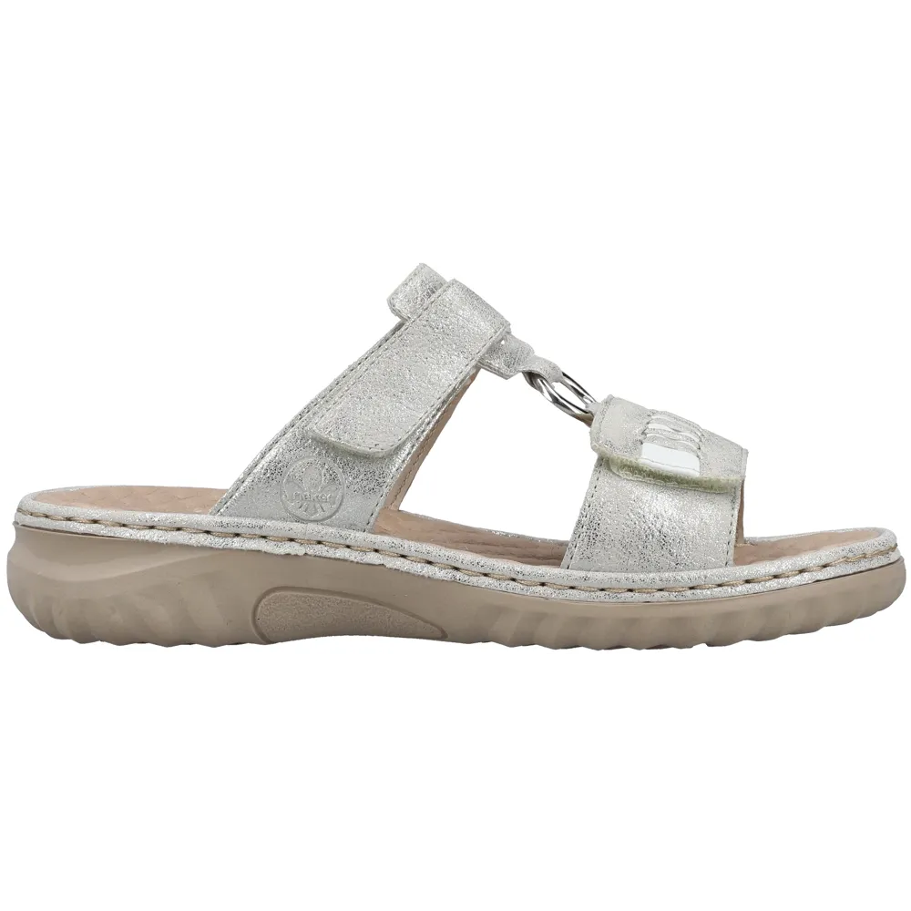 Rieker 60481-40 (Fleece) Fog Silver Weiss Sandals