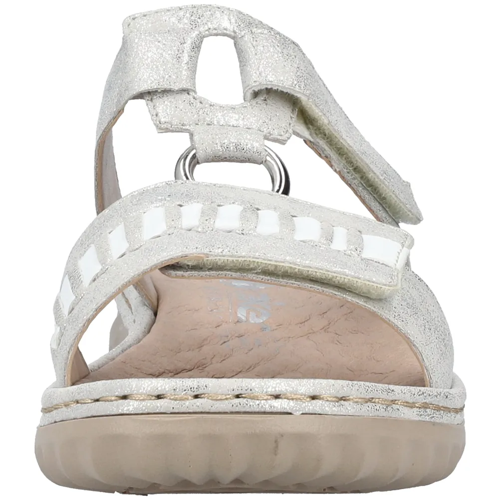 Rieker 60481-40 (Fleece) Fog Silver Weiss Sandals
