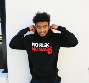 RISKY REWARDS “NO RISK NO BAG” PULLOVER HOODIE RED/WHITE