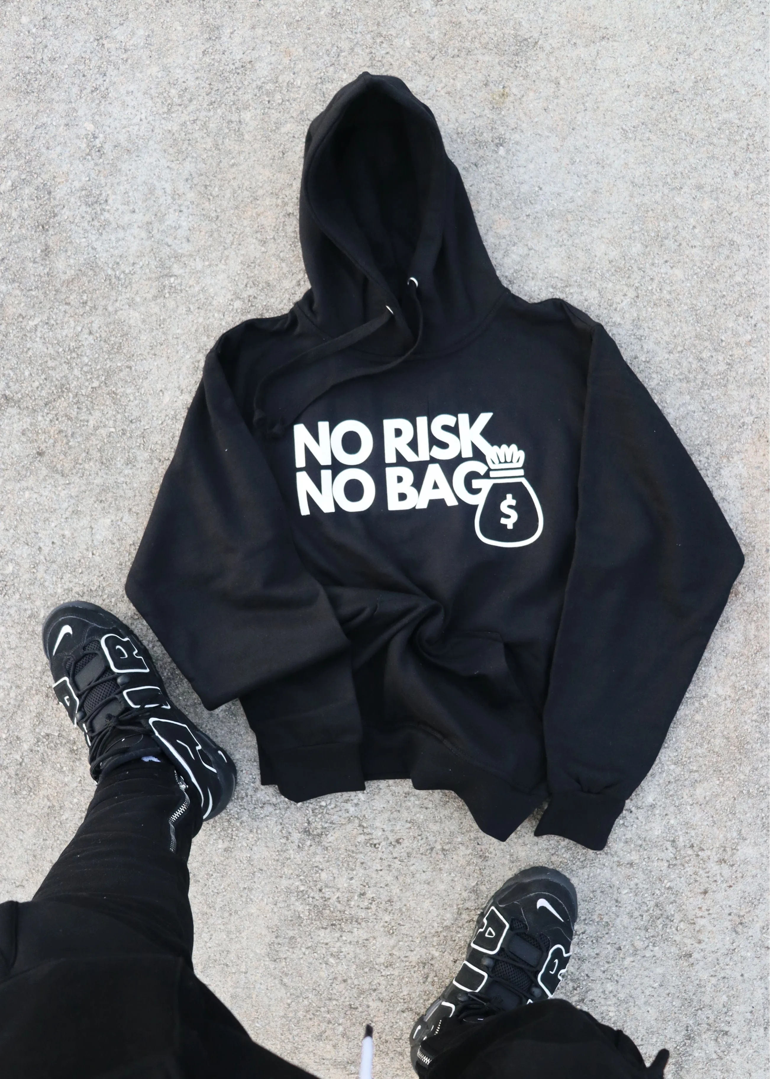 RISKY REWARDS “NO RISK NO BAG” PULLOVER HOODIE