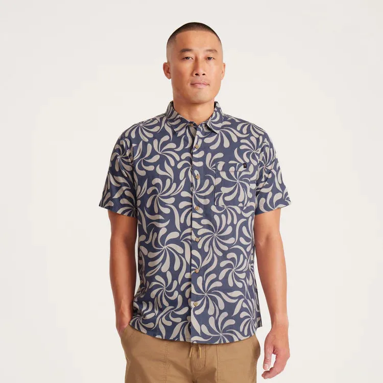 Roark Journey S/S Woven Abstract Swirl Slate