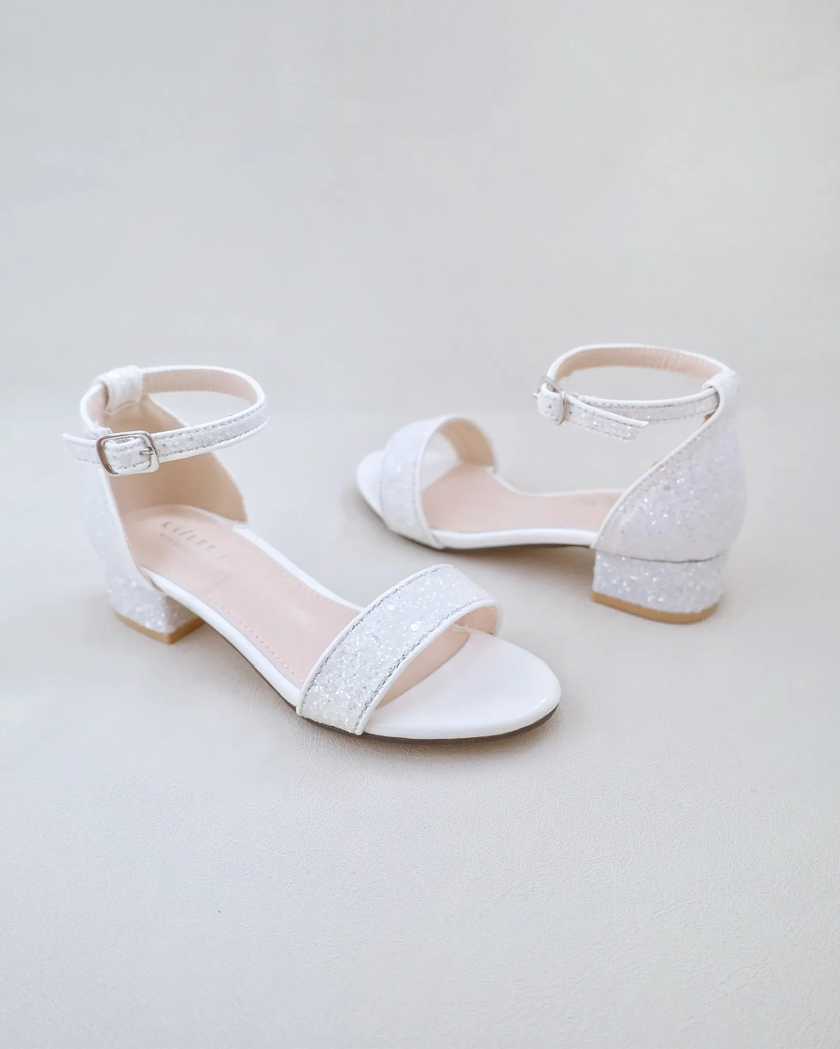 Rock Glitter Low Block Heel Girls Sandals