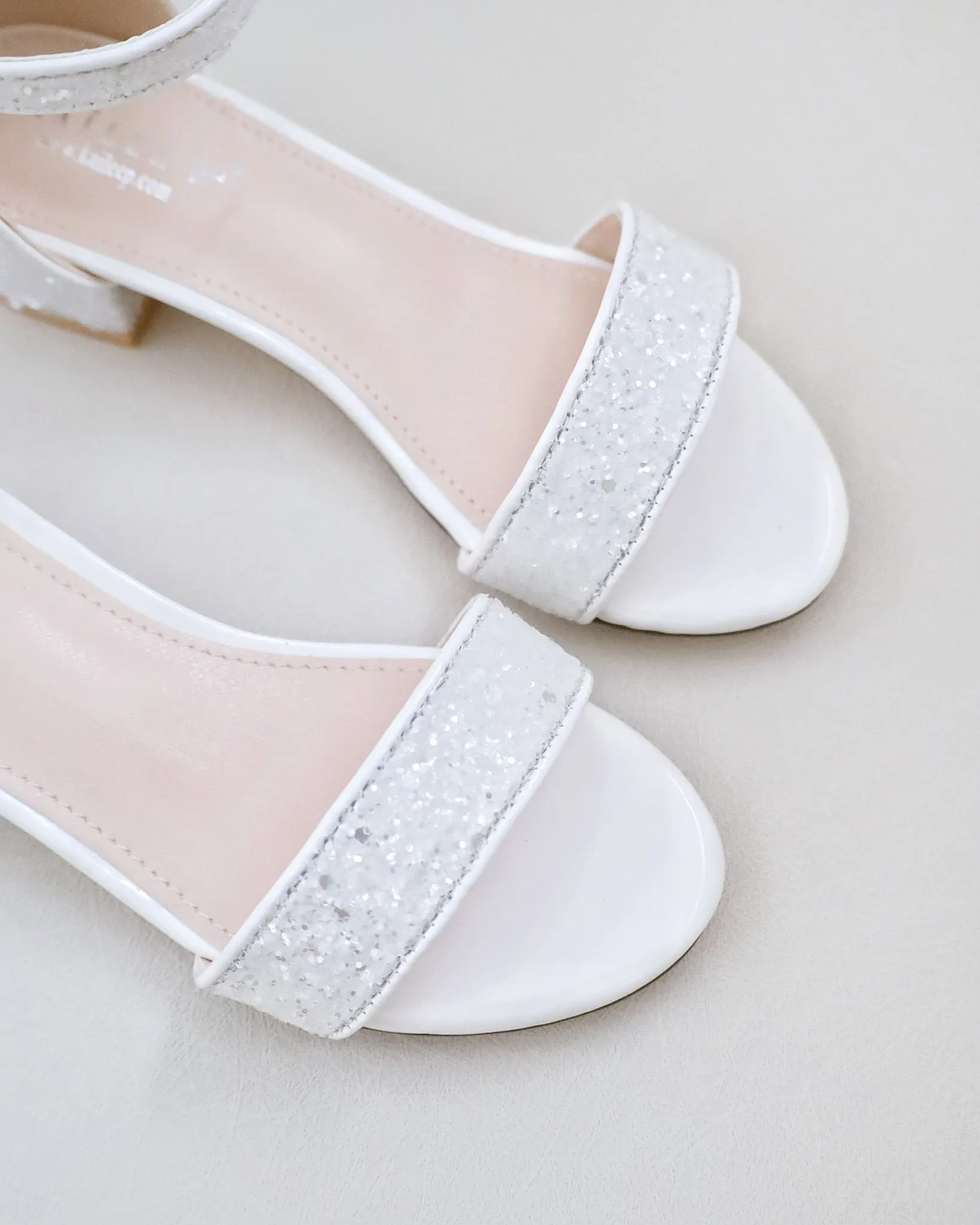 Rock Glitter Low Block Heel Girls Sandals