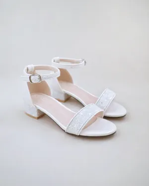 Rock Glitter Low Block Heel Girls Sandals