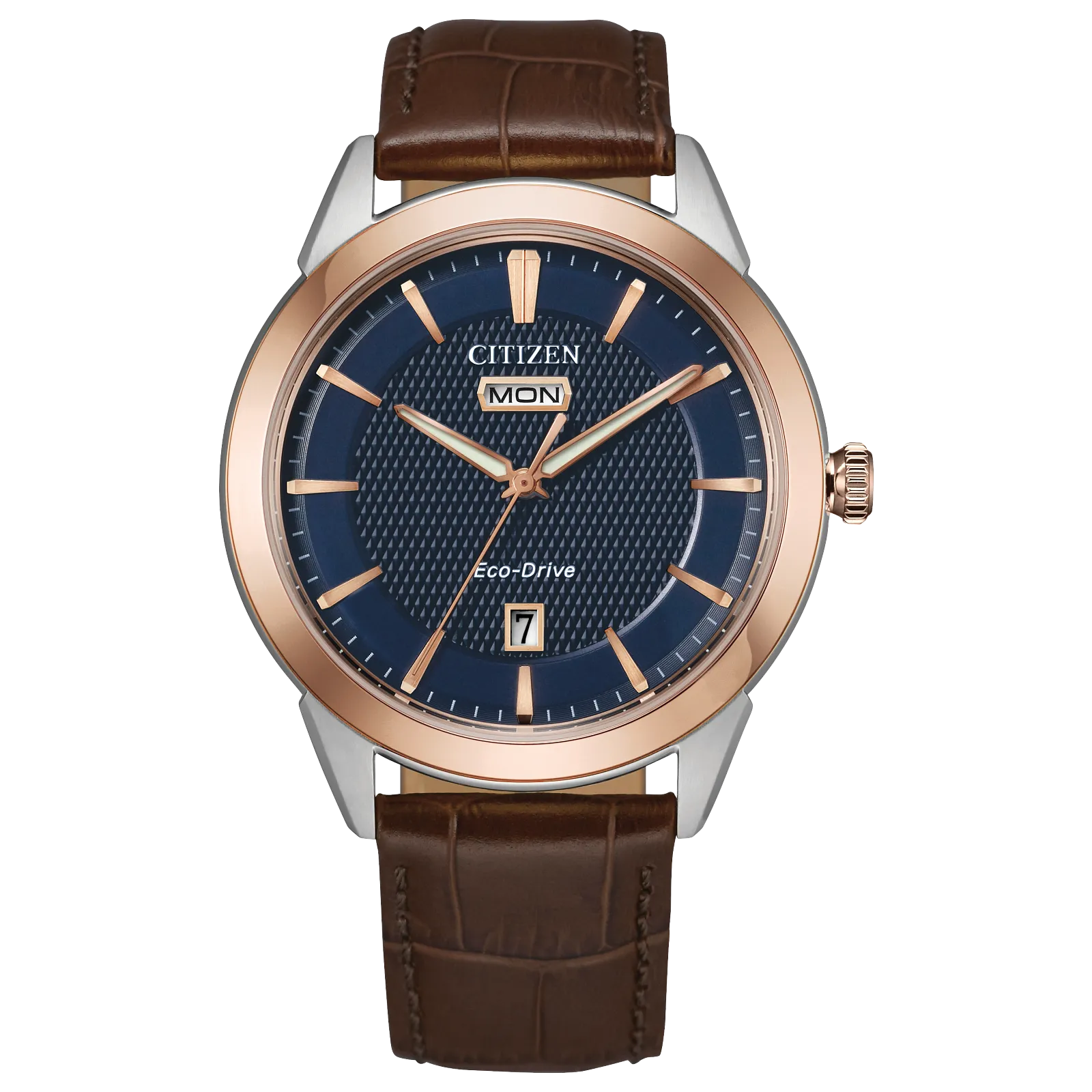 Rolan Navy Watch in Two Tone Stainless Steel & Leather