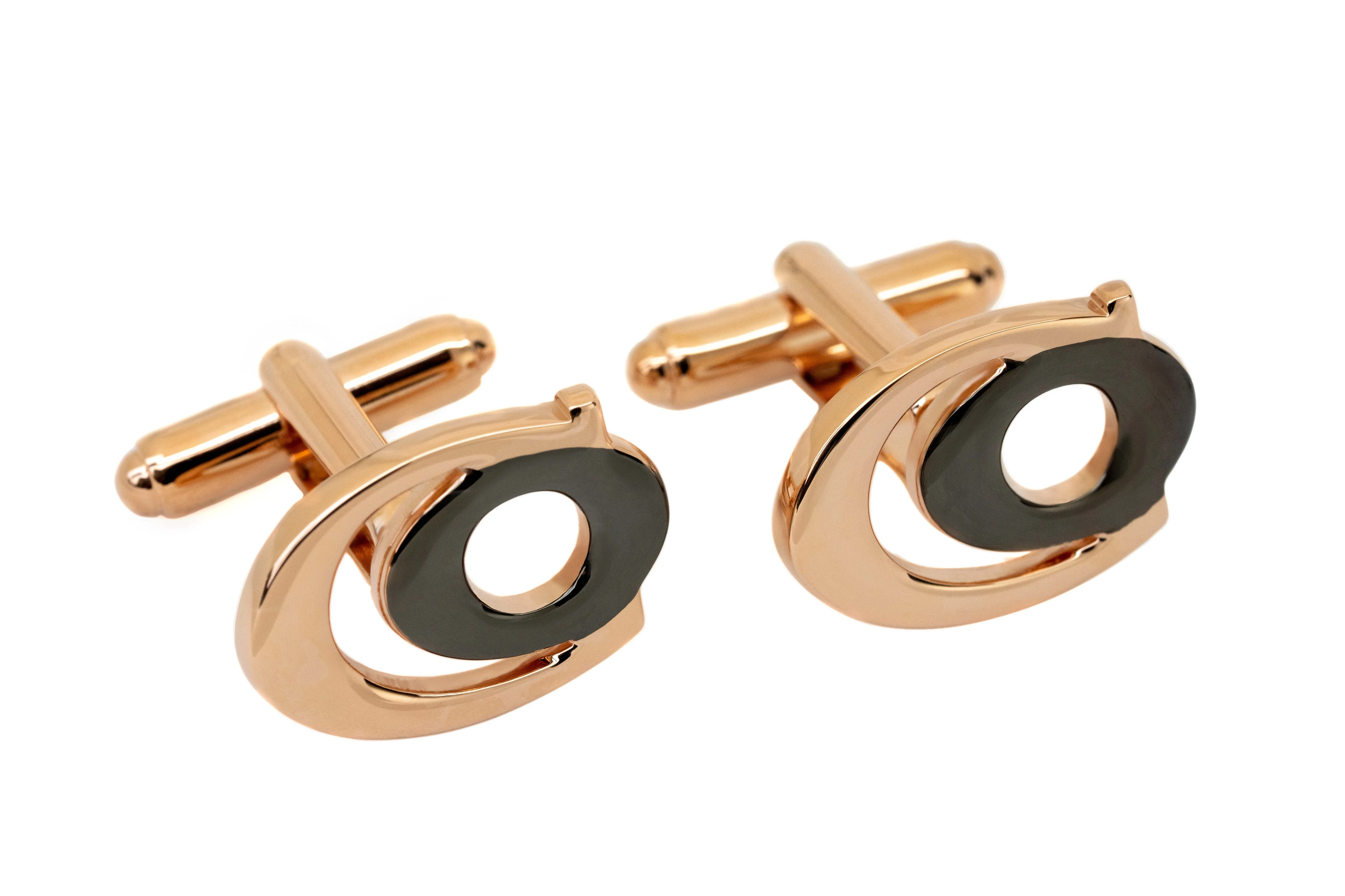 Rose Gold & Black Cufflinks