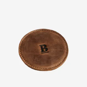 Round Leather Coasters Set Of 4 - Bourbon