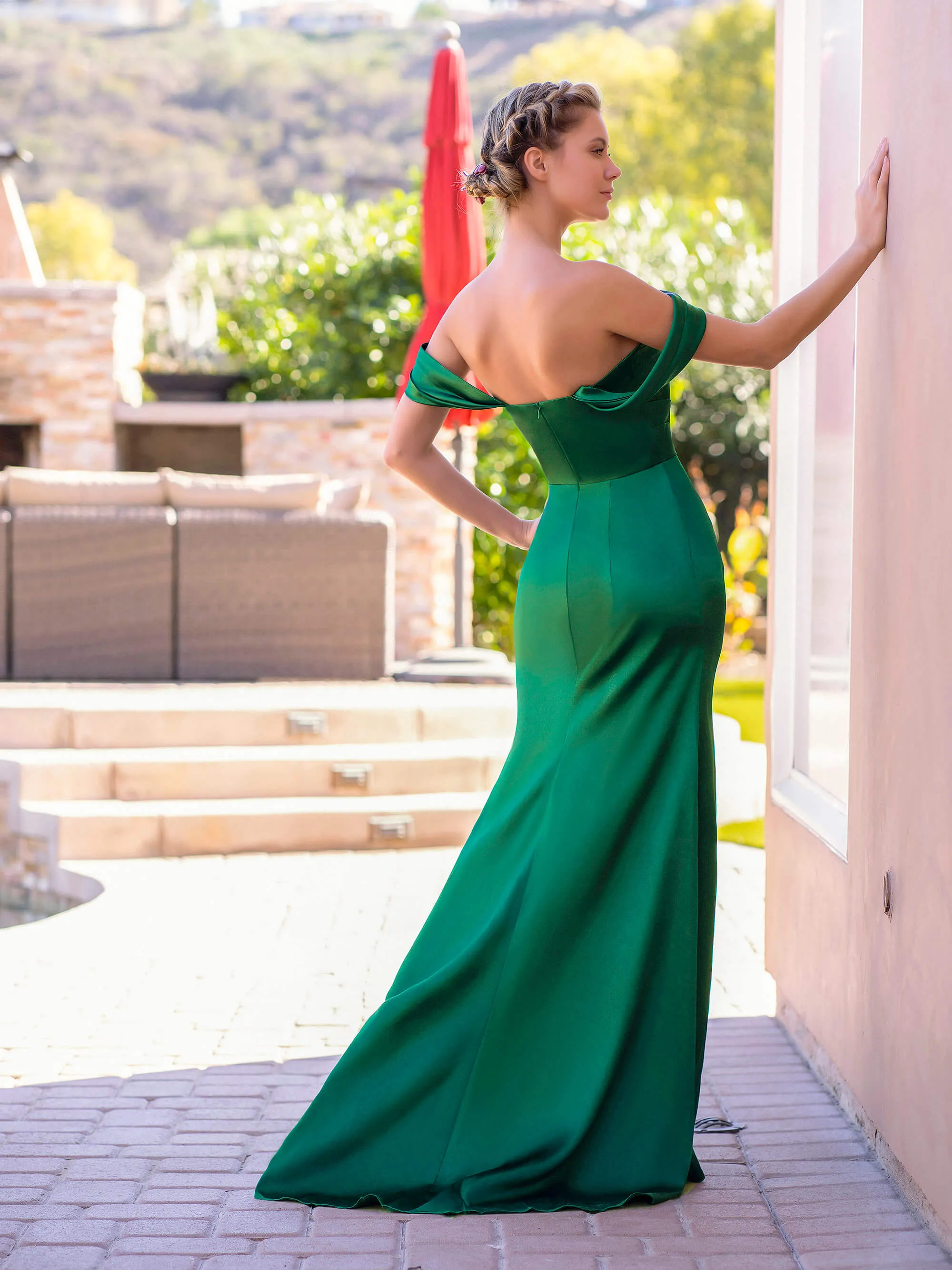Roycebridal Trumpet/Mermaid Off-the-Shoulder Satin Evening Dress