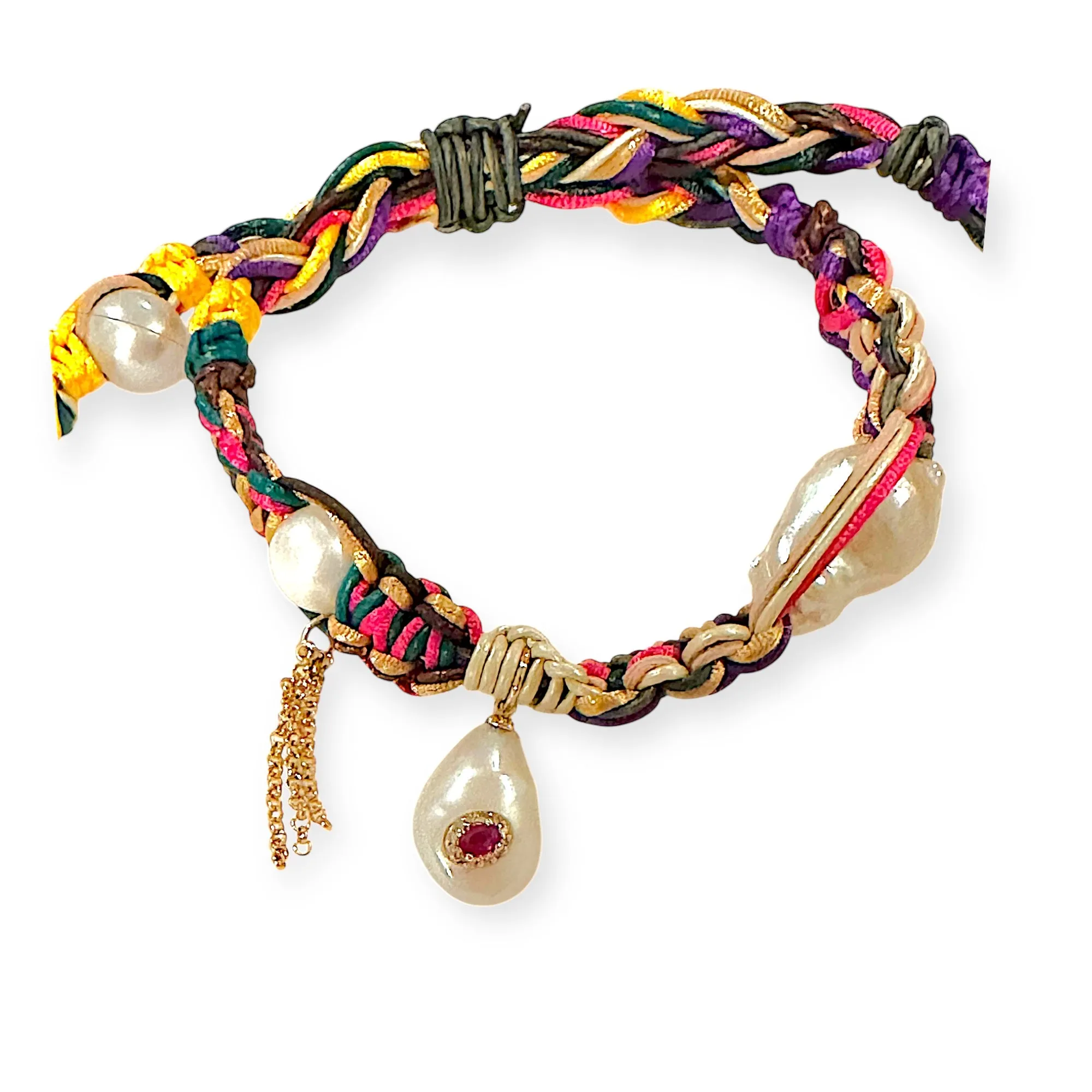 Ruby Dreams Baroque Pearl Rockstar Bracelet