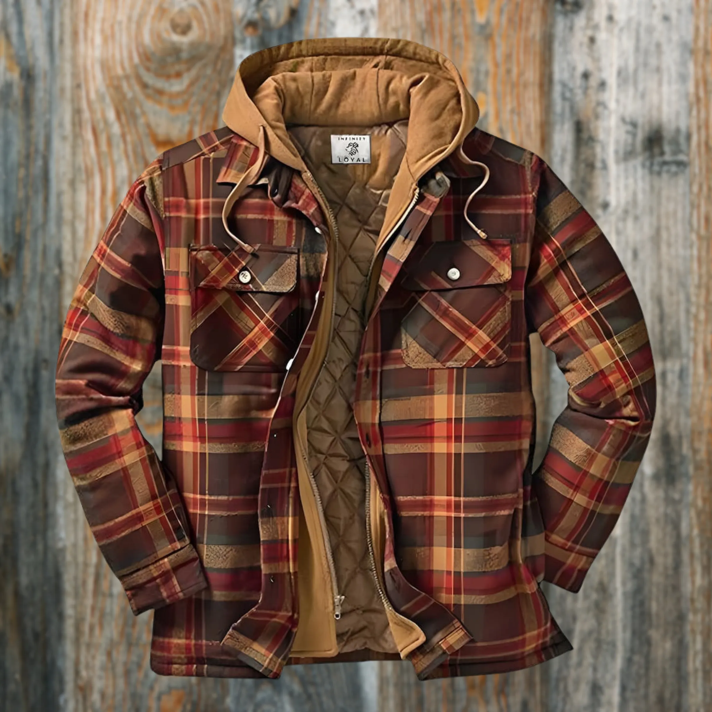 RuggedWear™ | Men's Casual Lumberjack Jacket | Durable Cotton, Warm Insulation & Functional Pockets