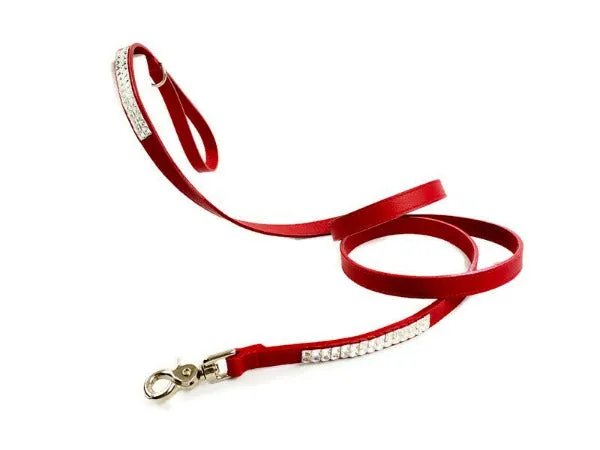 Ryan Double Row Square Crystal Dog Leash