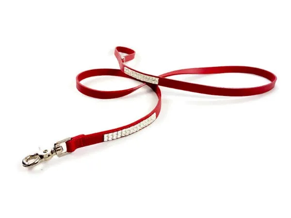Ryan Double Row Square Crystal Dog Leash