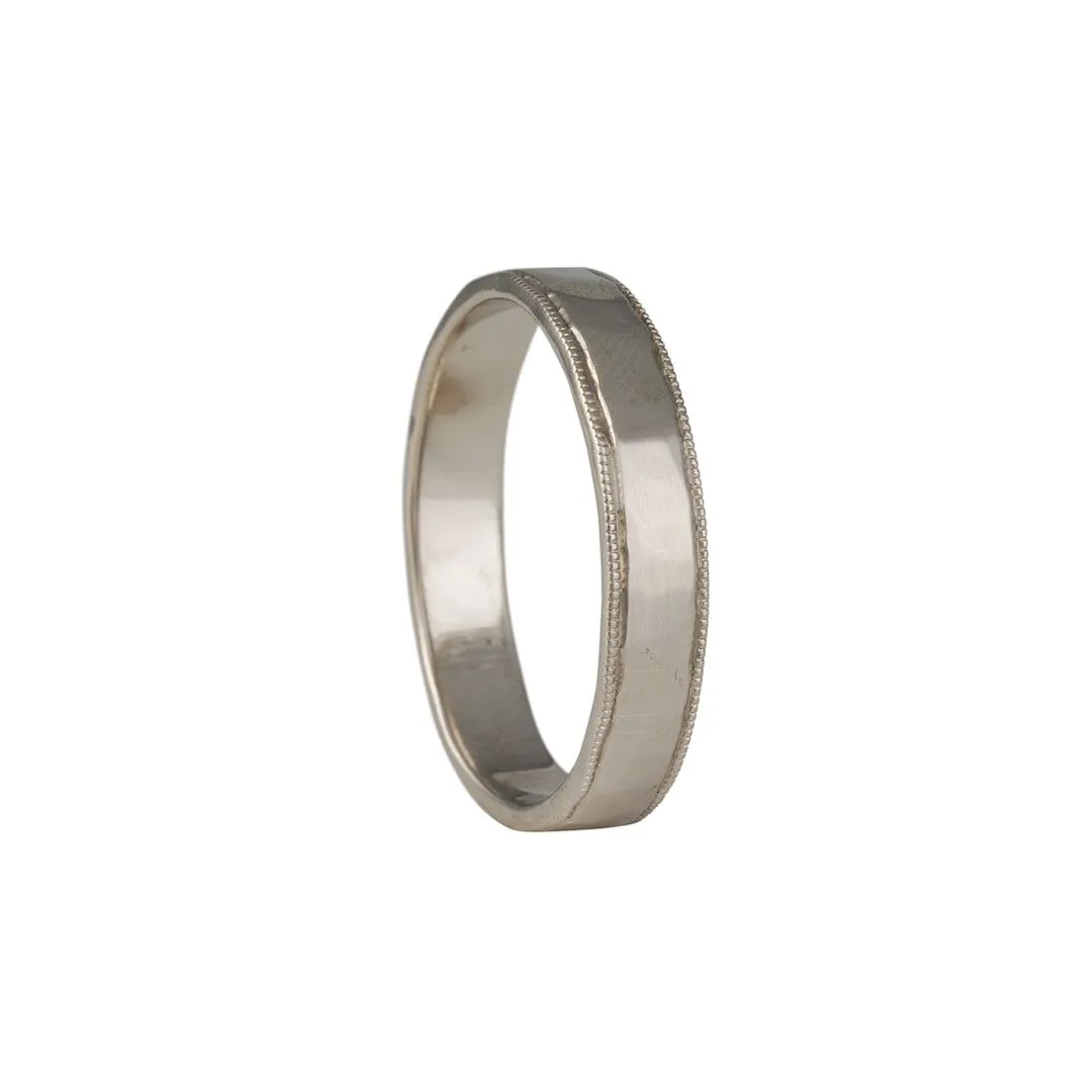 SALE - Hand Hammered Men's Band with Milligrain Edge