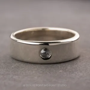 Salt and Pepper Rose Cut Diamond Mens Ring, Comfort Fit, Platinum