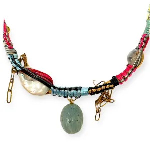 Santorini sunset scarab rocker choker