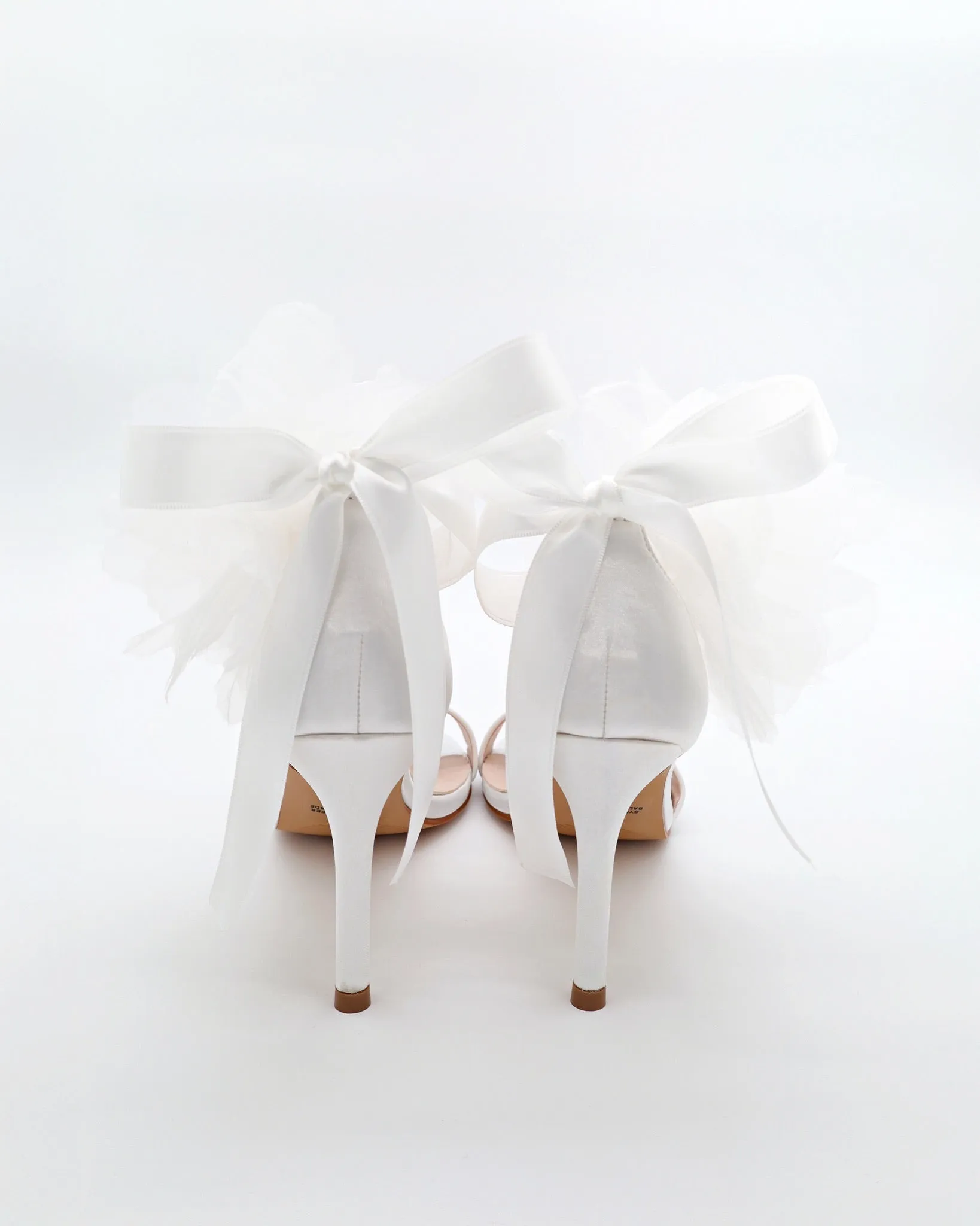 Satin High Heel Wedding Sandals with Ophelia Flowers