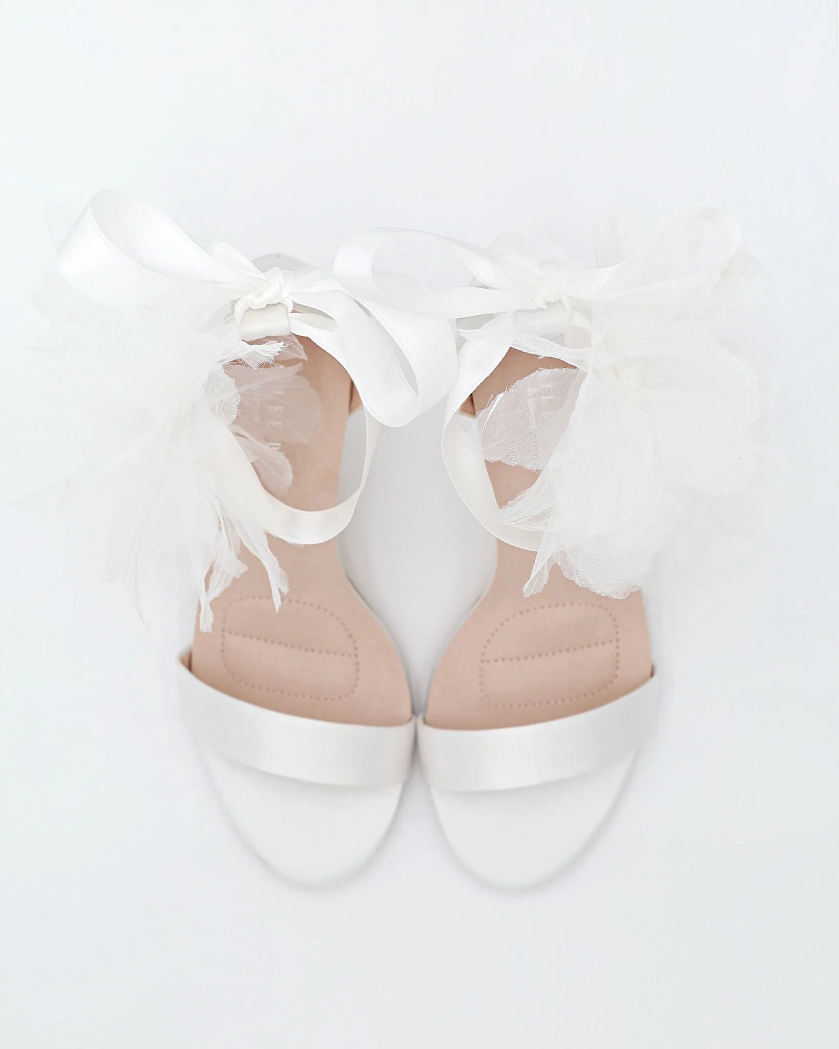 Satin High Heel Wedding Sandals with Ophelia Flowers