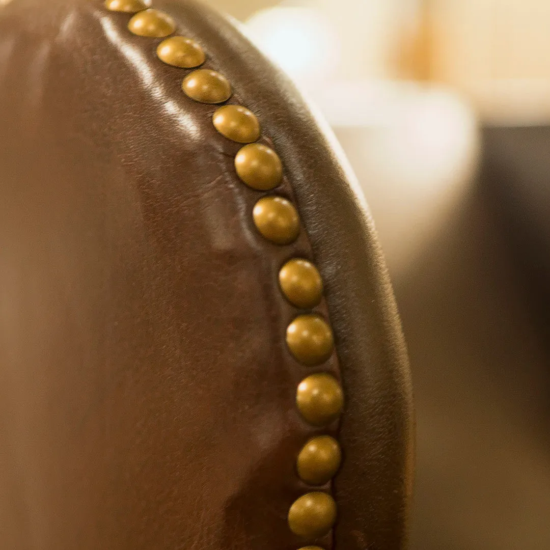Saunders Leather Wing Chair - Luxe Home