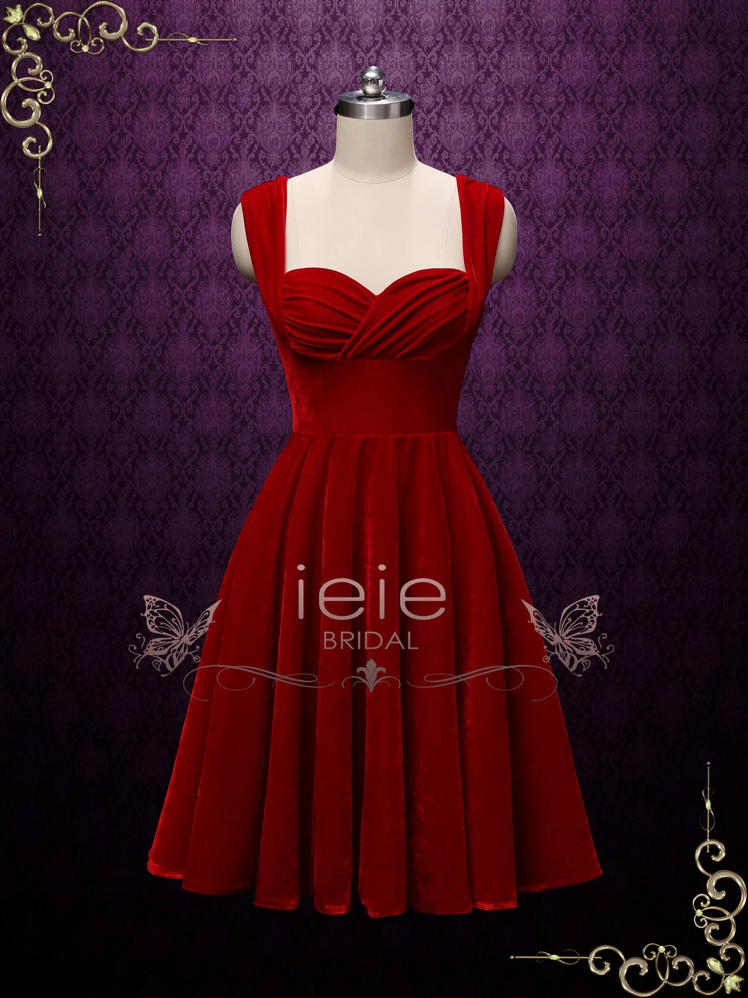 Scarlet Retro Red Tea Length Casual Dress