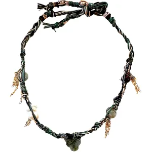 Sea Dream Labradorite Tiger Leather Rockstar Necklace