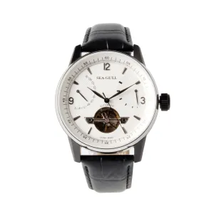 Seagull retro auto date power reserve display automatic watch self wind mechanical 219.327 sapphire crystal leather strap