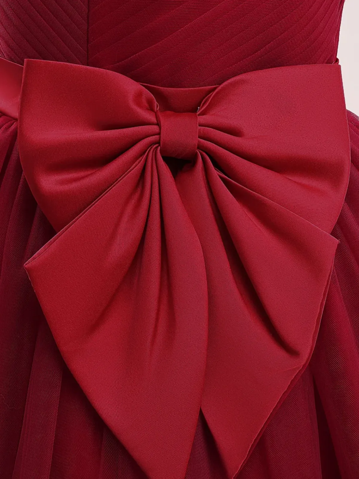 Sequin Multi-Layered Ball Gown with Bow Accent