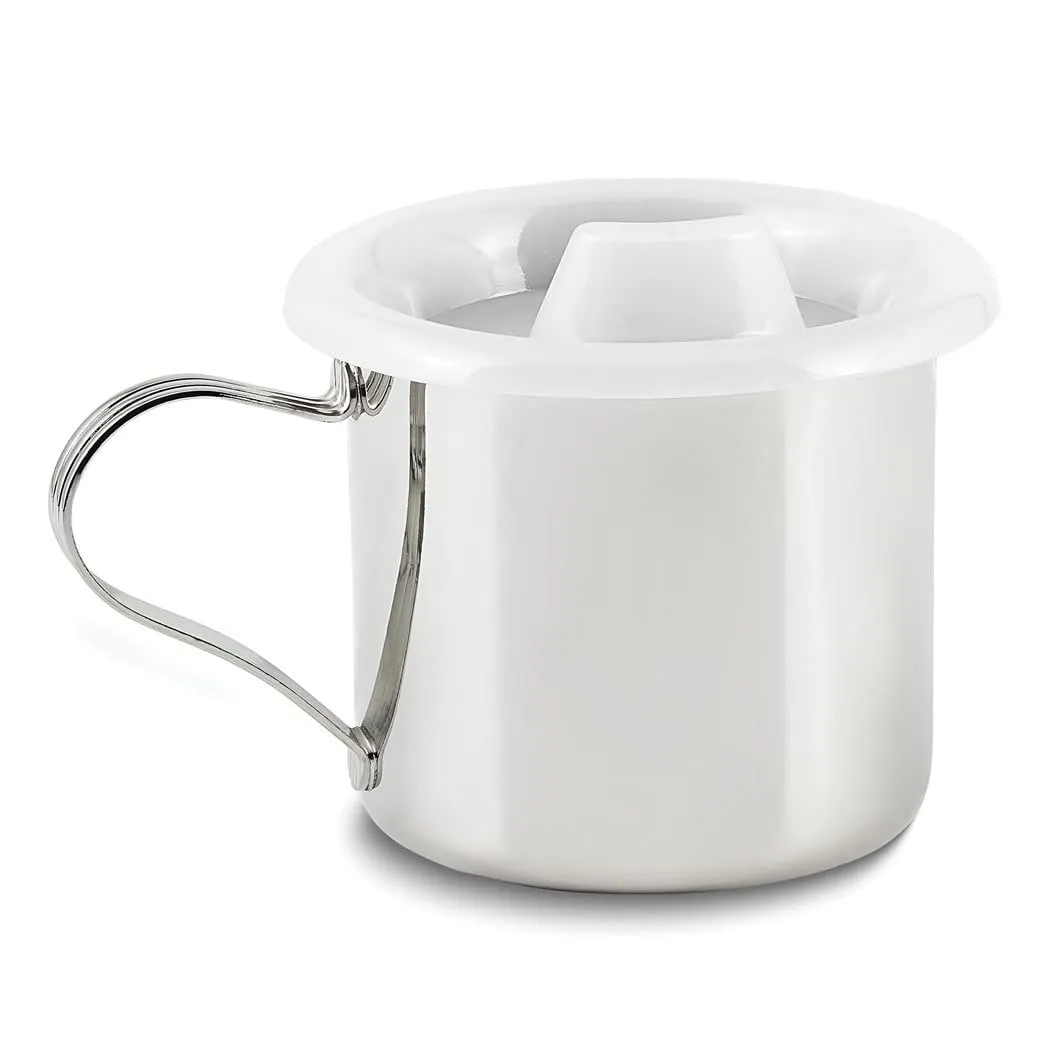 Silver-plated Baby Cup With Sipper Lid Silver Solid Formal