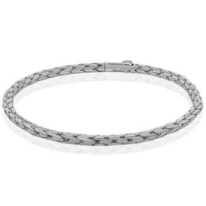 Simon G. White Gold Men's Brushed Bracelet
