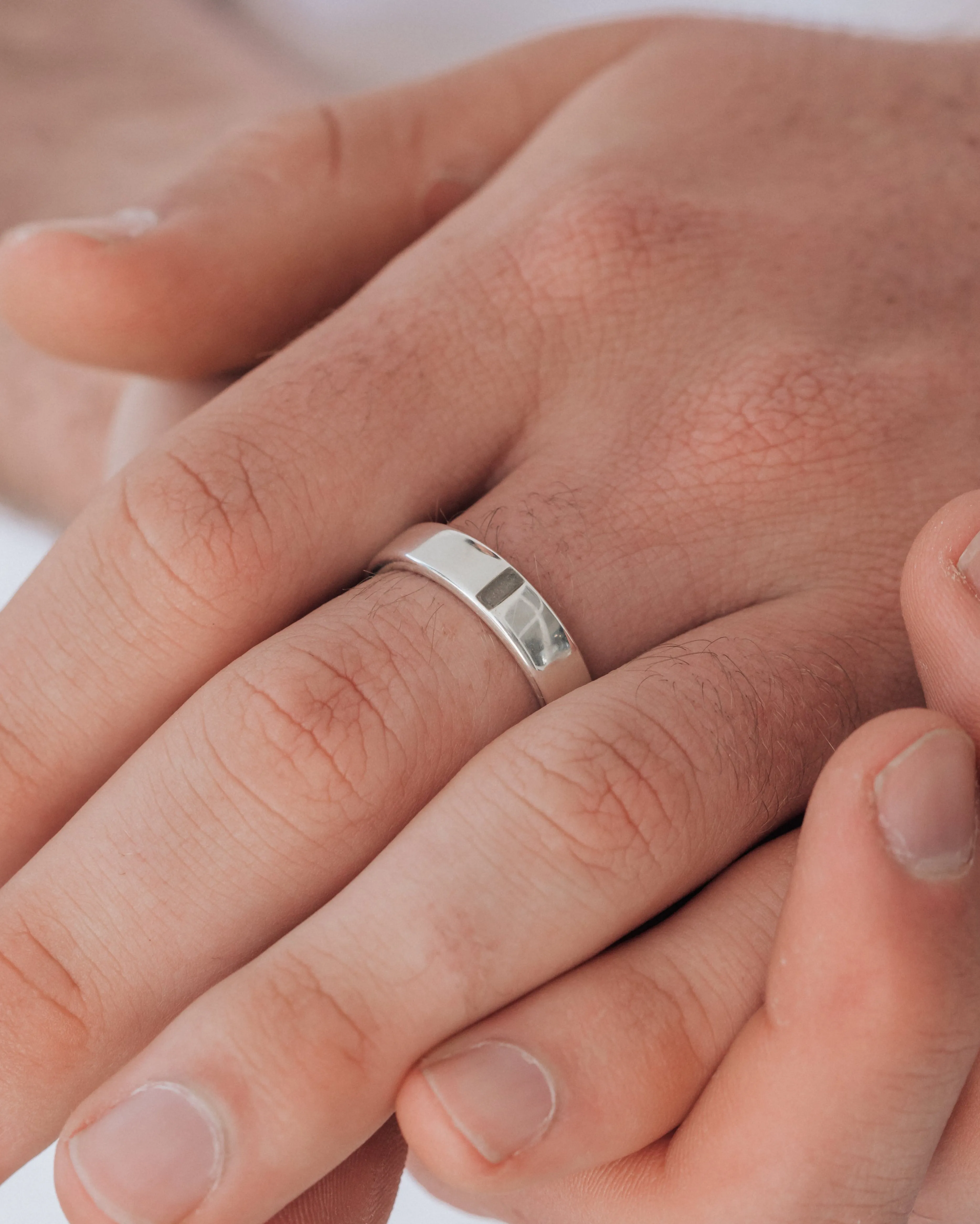 Simple Band Cremation Ring in 14K Rose Gold