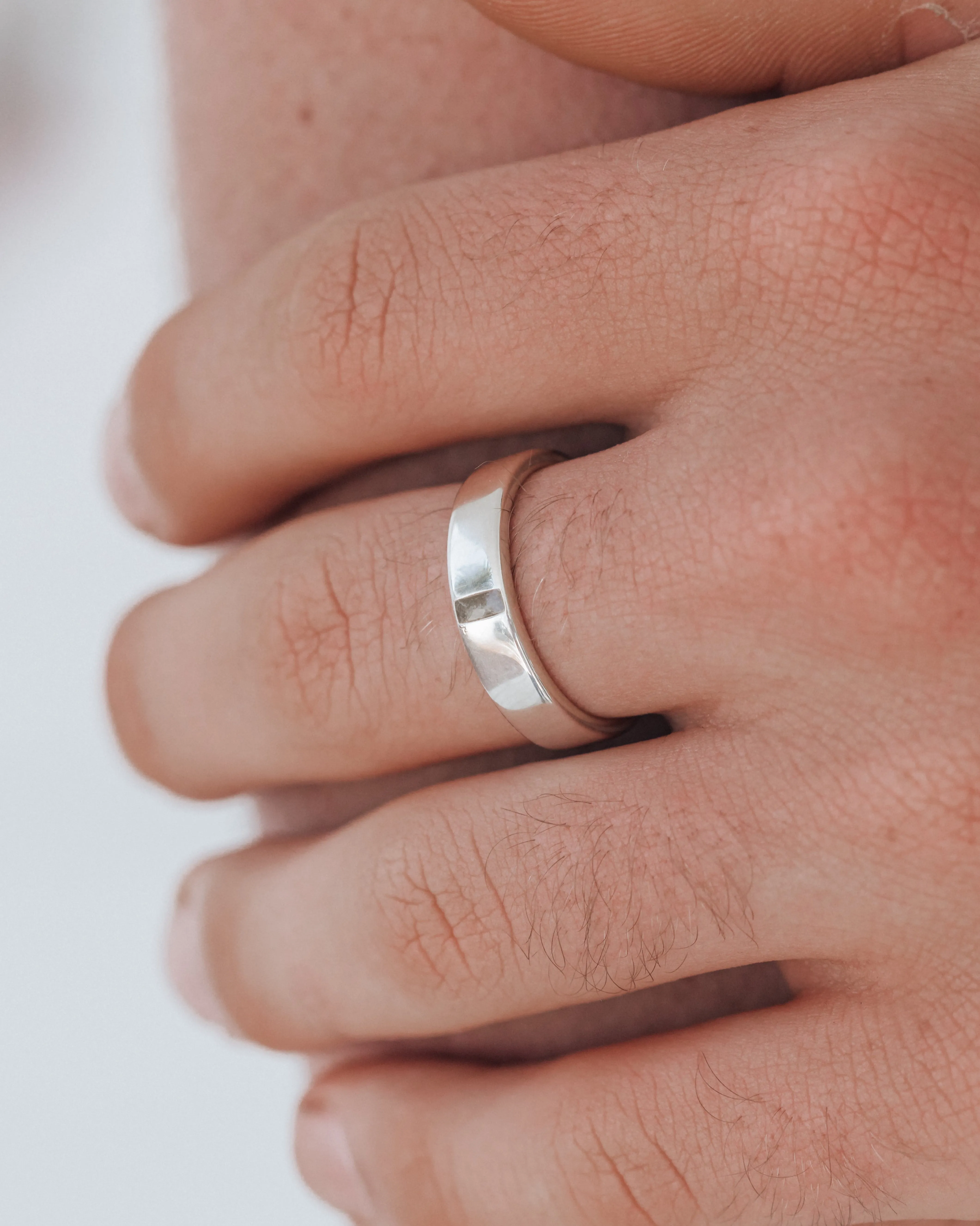 Simple Band Cremation Ring in 14K Rose Gold
