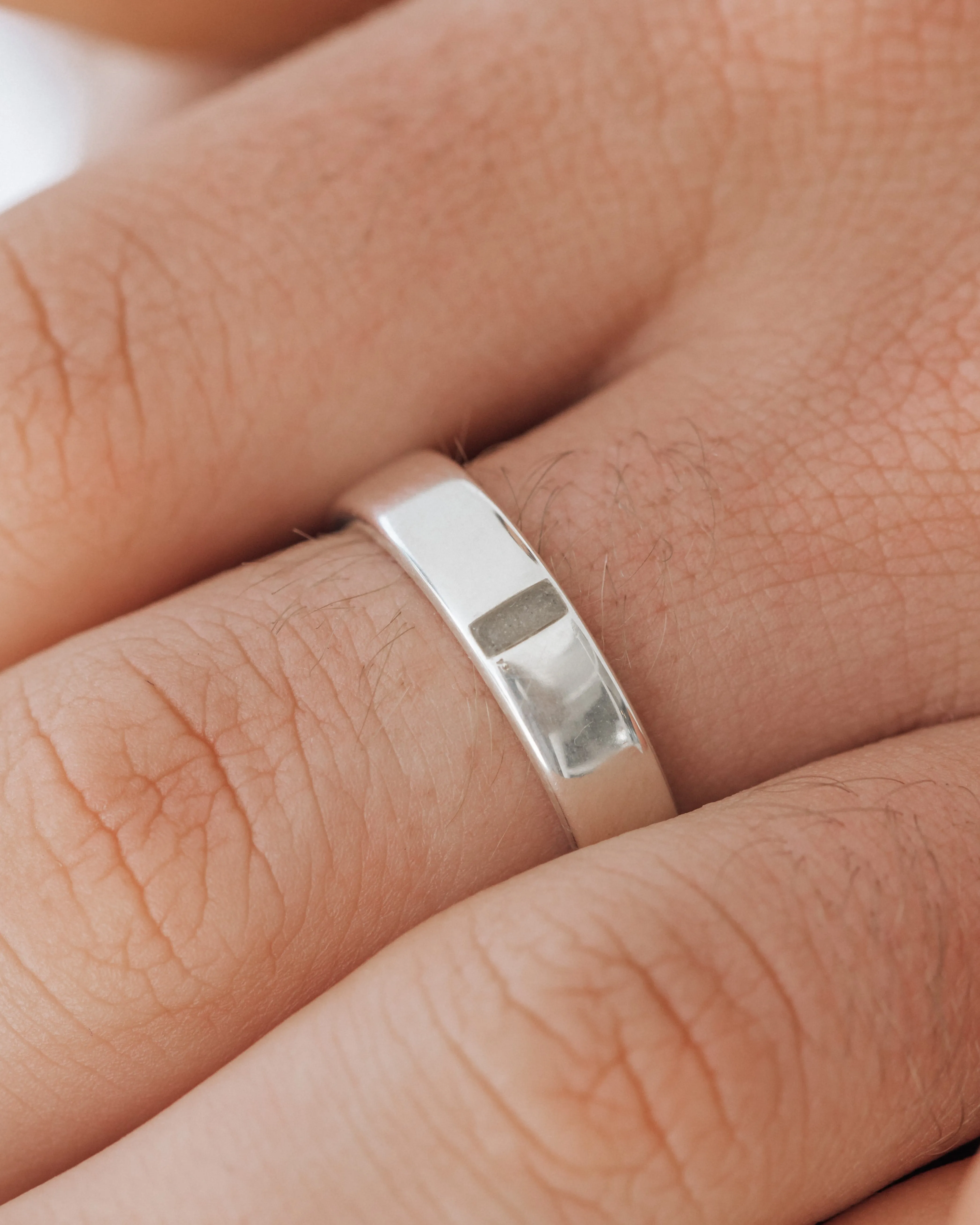 Simple Band Cremation Ring in 14K Rose Gold