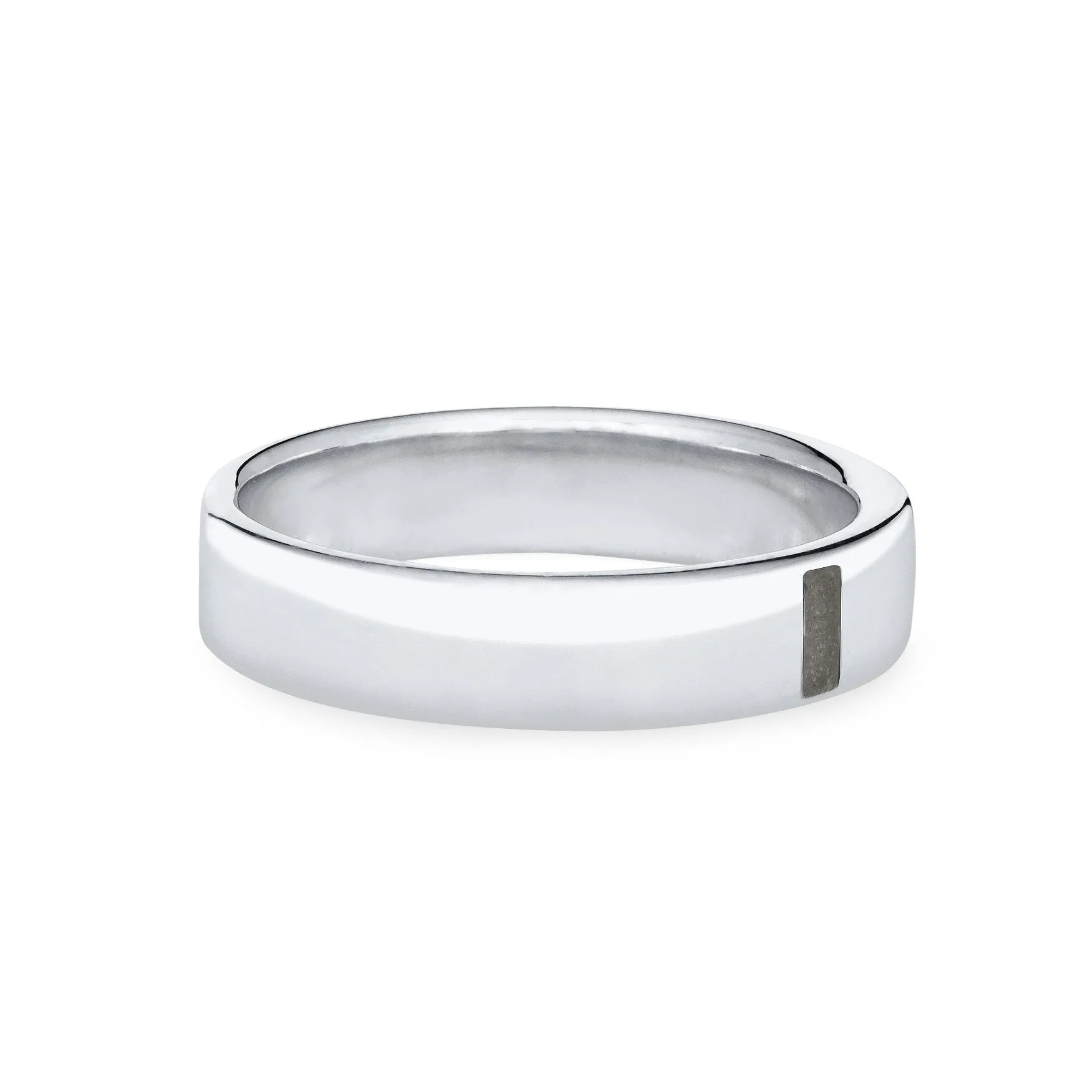 Simple Band Cremation Ring in 14K White Gold