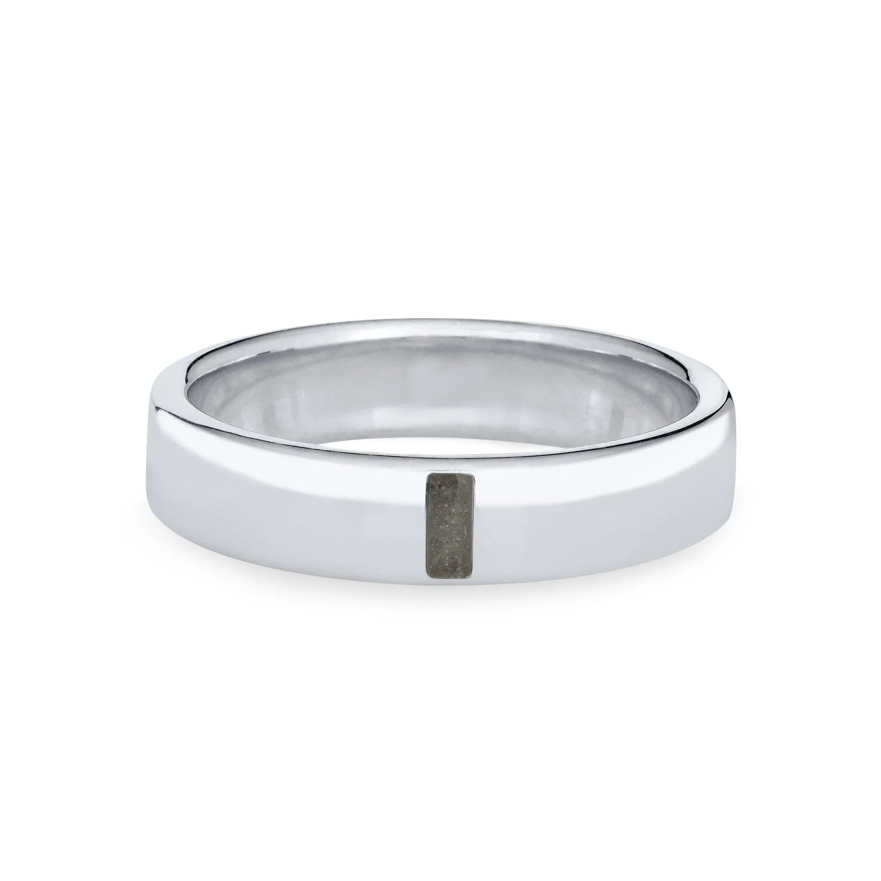 Simple Band Cremation Ring in 14K White Gold