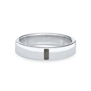 Simple Band Cremation Ring in 14K White Gold