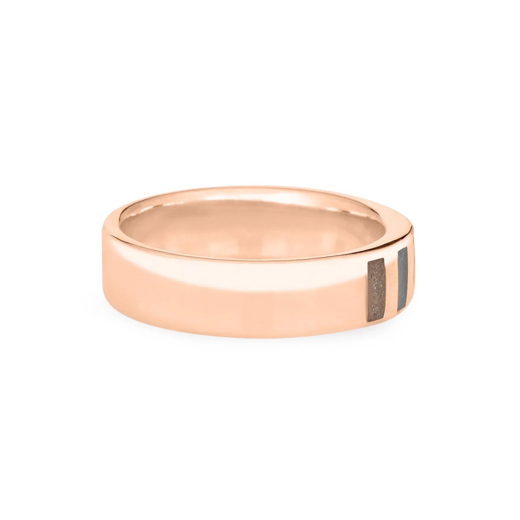 Simple Band Three Setting Cremation Ring in 14K Rose Gold