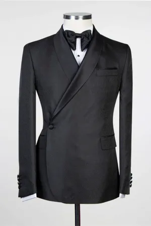Simple Black Fashion Shawl Lapel Men Suits for Wedding