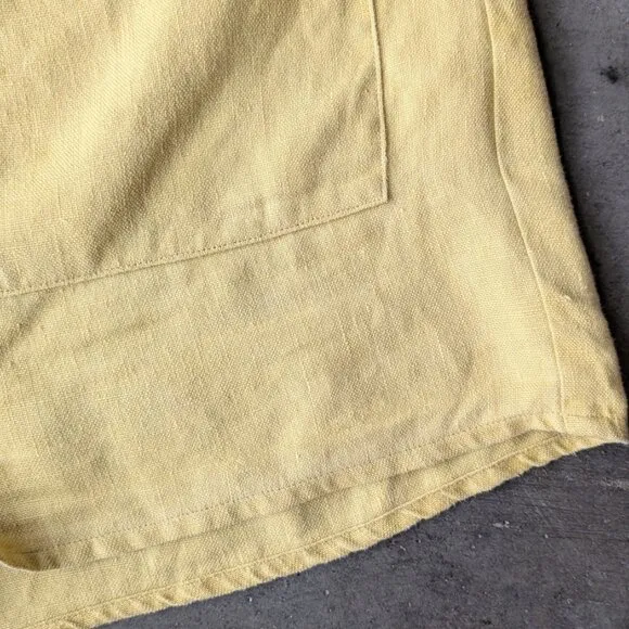SIR The Label Mariele Zip Shorts Yellow Linen High Rise size US 8
