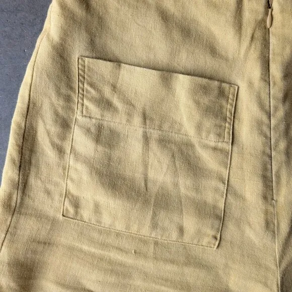 SIR The Label Mariele Zip Shorts Yellow Linen High Rise size US 8