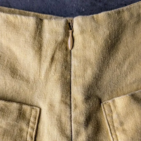 SIR The Label Mariele Zip Shorts Yellow Linen High Rise size US 8