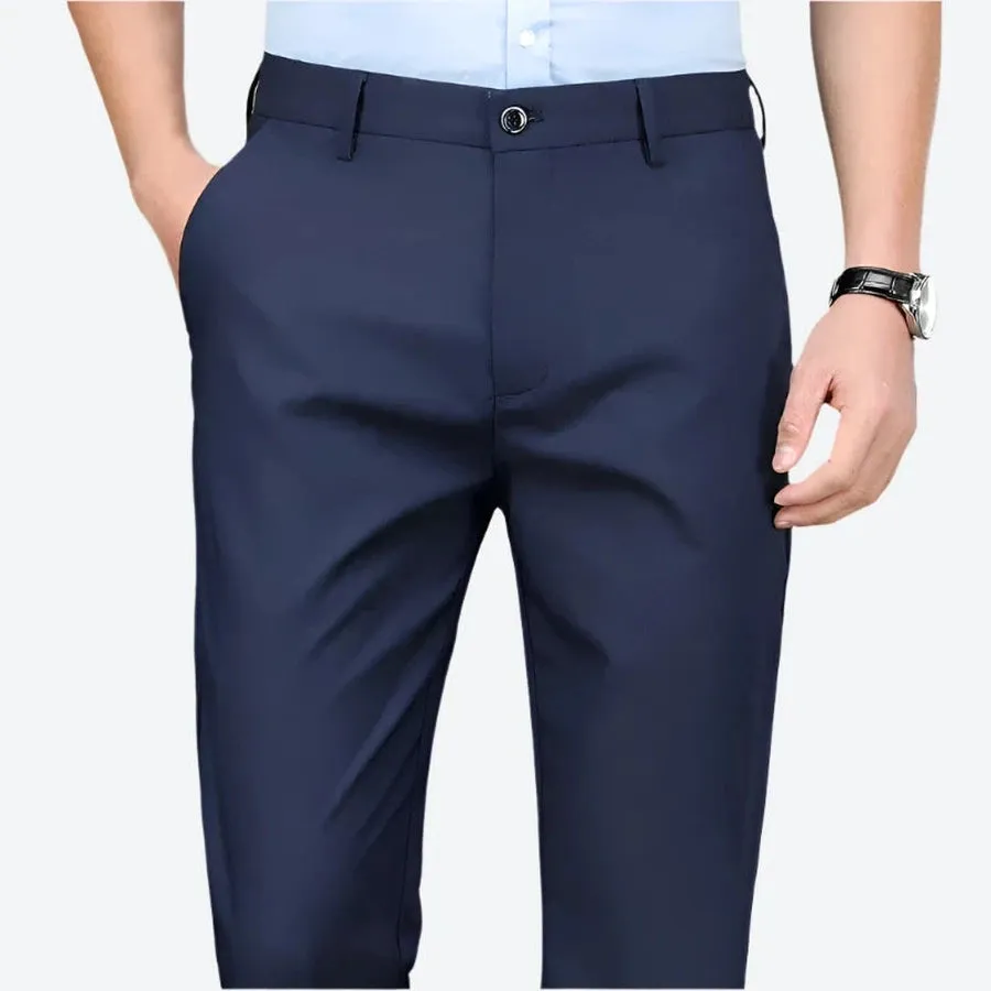 Slim-Fit Classic Buttoned Dress Pants