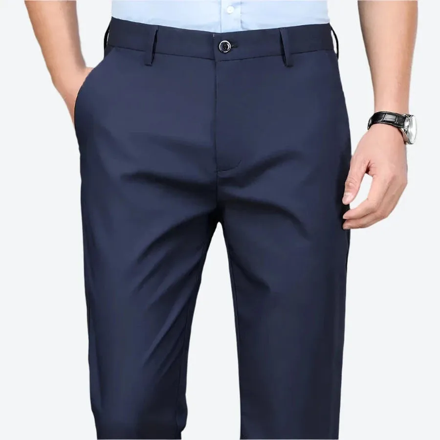 Slim-Fit Classic Buttoned Dress Pants